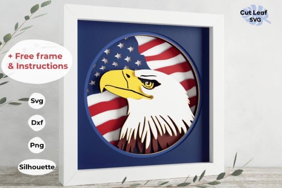 Download 3d Eagle Shadow Box, 4th of July - Eagle shadow box Collection