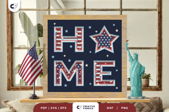 Download USA Home Sign Paper Cutting SVG - Usa Collection